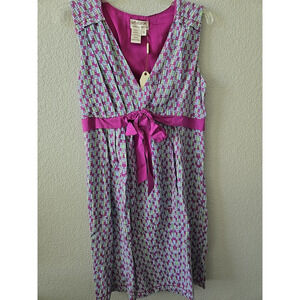 NWT Max Studio Specialty Patterned Dress Medium Empire Fit & Flare Purple MSSP